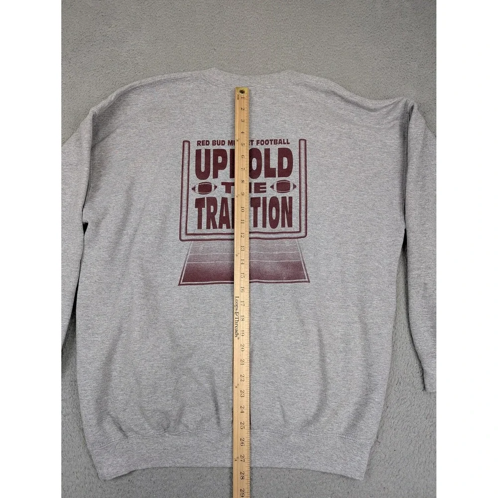Vintage Red Bud Muskets Sweatshirt Mens XL Gray Football Graphic Gildan‎ 2000s